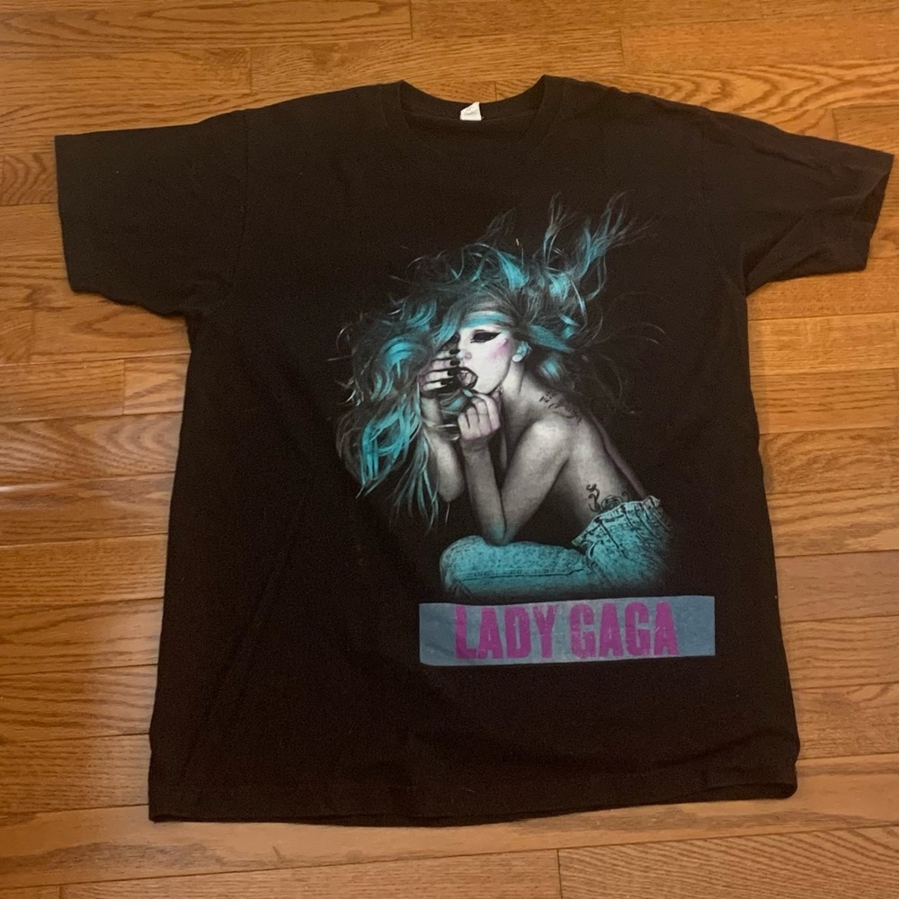 Vintage Lady Gaga Rare Tultex 2013 The Born This Way Ball Graphic T-shirt Size L